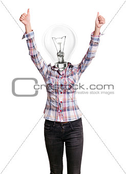 Lamp Head Girl With Well Done