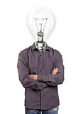 Lamp Head Man With Folded Hands