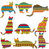 Ethnic decorative patterned cats