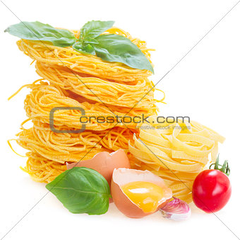 Tonarelli and  tagliatelle raw pasta