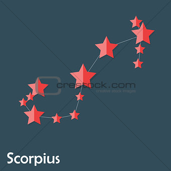 Scorpius Zodiac Sign of the Beautiful Bright Stars Vector Illust