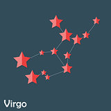 Virgo Zodiac Sign of the Beautiful Bright Stars Vector Illustrat