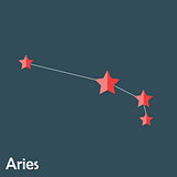 Aries Zodiac Sign of the Beautiful Bright Stars Vector Illustrat