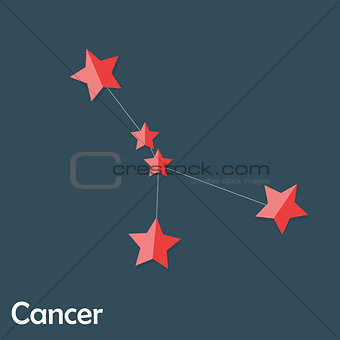 Cancer Zodiac Sign of the Beautiful Bright Stars Vector Illustra