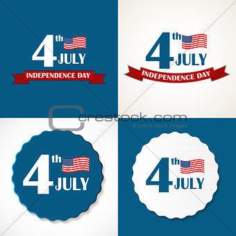 Independence Day Poster Set Vector Illustration