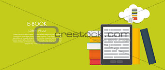 E-Book Vector illustration. Flat computing background