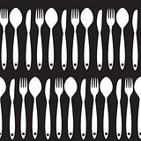 Fork, Knife and Spoon Seamless Pattern Vector Illustration