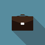 Bag Flat Icon with Long Shadow, Vector Illustration