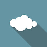 Cloud Flat Icon with Long Shadow, Vector Illustration