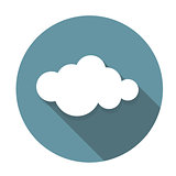 Cloud Flat Icon with Long Shadow, Vector Illustration