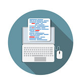 Programming Coding Concept Flat Background Vector Illustration