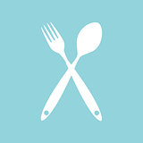 Background with Forks, Spoons. Vector Illustration