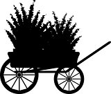 The cart with flowers. Silhouette