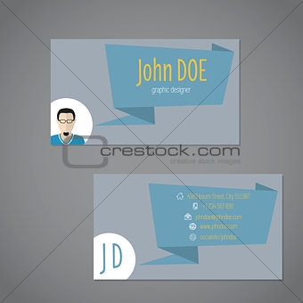 Business card with origami speech bubble 