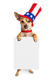 American Patriotic Chihuahua Dog Holding Sign