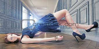 girl lying on the floor