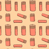Sketch batteries in vintage style