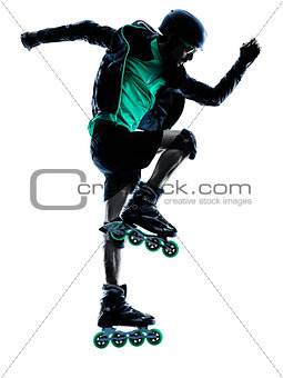 man Roller Skater inline   silhouette