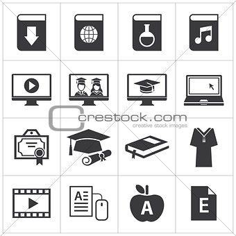 set of online education icon