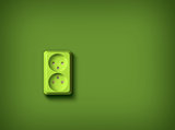 Green energy concept wall socket