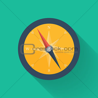 Orange compass circle icon