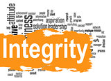 Integrity word cloud with yellow banner