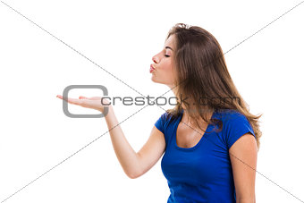 Girl sending a kiss