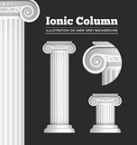 Classical Greek or Roman Ionic column