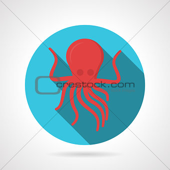 Flat color design octopus vector icon
