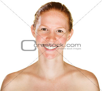 Laughing Bare Shouldered Woman