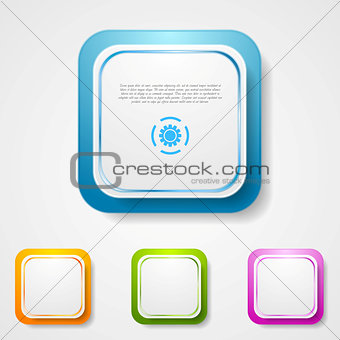 Abstract bright square stickers