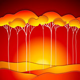 Abstract vector paper trees
