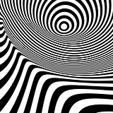 Black and white abstract striped background. Optical Art.