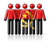 Flag of Angola on stick figure