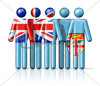 Flag of Fiji on stick figure