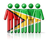 Flag of Guyana on stick figure
