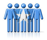 Flag of Somalia on stick figure