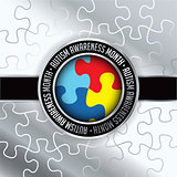 Autism Awareness Month Emblem Illustration