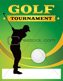 Green Golf Tournament Flyer Illustration