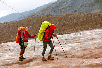  hikers on a glacier