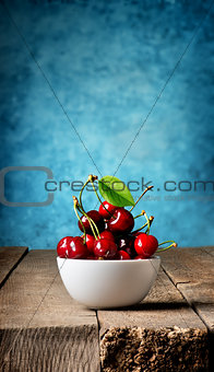 Cherries in plate