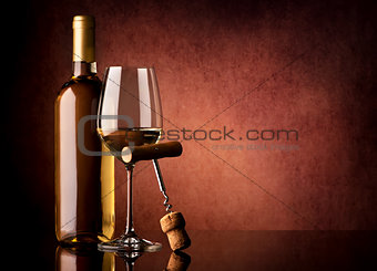 Wine and corkscrew