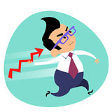 Businessman throwing a spear schedule of sales business theme sp