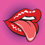  lips tongue pop art retro