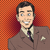 happy man smiling businessman entertainer artist pop art comics 