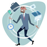 African businessman time management concept juggler