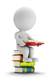 3d small people sitting on the books