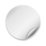 Blank, white round promotional sticker