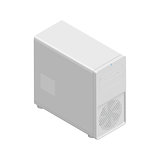 Computer chassis detailed isometric icon
