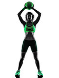 woman fitness Medicine Ball exercises silhouette